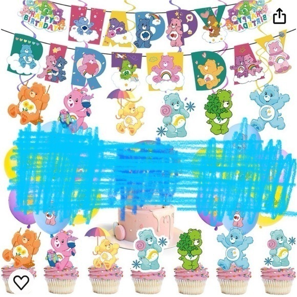 Care Bear Backdrop Bear Birthday‎ backgroud Backdrop Decorations Supplies - Picture 3 of 9